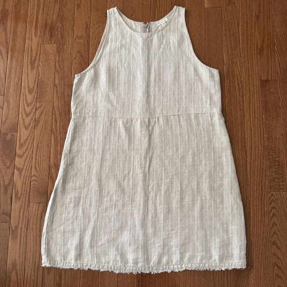 Garnet Hill Linen Dress Women’s Size 10 Sleeveless Tank Shift Minimalist Boho